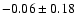 $-0.06 \pm 0.18$