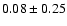 $ 0.08\pm 0.25$