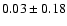 $ 0.03 \pm 0.18$