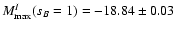 $M_{\rm max}^I(s_B=1)=-18.84 \pm 0.03$