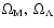 $\Omega_{\rm M},\;\Omega_\Lambda$