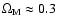 $\Omega_{\rm M} \approx 0.3$