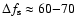$\Delta f_{\rm s} \approx 60{-}70$