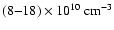 $(8{-}18)\times 10^{10}~{\rm cm}^{-3}$
