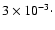 $3 \times 10^{-3} \cdot$
