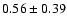 $0.56\pm0.39$