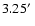 $3.25\hbox{$^\prime$ }$
