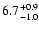 $\rm 6.7^{+0.9}_{-1.0}$