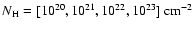$N_{\rm H} = [10^{20}, 10^{21}, 10^{22}, 10^{23}]\rm\ cm^{-2}$