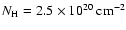 $N_{\rm H}=2.5\times 10^{20}~\rm cm^{-2}$