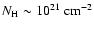 $N_{\rm H} \sim 10^{21} \rm ~cm^{-2}$