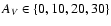 $A_{\it V} \in \{0,10,20,30\}$