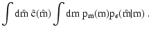 $\displaystyle \int \rm d\hat m ~ \hat c(\hat m) \int \rm dm ~ p_m(m)
p_\epsilon(\hat m \vert m) \; .$