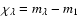 $\chi_\lambda =
m_\lambda - m_1$