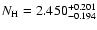 $N_{\rm H} = 2.450_{-0.194}^{+0.201}$