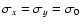$\sigma_x=\sigma_y=\sigma_0$