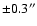 $\pm 0.3''$