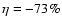 ${\eta=-73\%}$