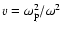 ${v=\omega_{\rm p}^2/\omega^2}$