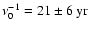 $\nu_0^{-1}=21\pm6~{\rm yr}$