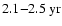 $2.1{-}2.5~{\rm yr}$