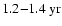 $1.2{-}1.4~{\rm yr}$