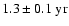 $1.3\pm0.1~{\rm yr}$