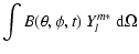 $\displaystyle \int B(\theta,\phi,t) ~ Y_l^{m*}~{\rm d}\Omega$