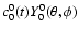 $c_0^0(t)Y_0^0(\theta,\phi)$