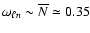 $\omega_{\ell n} \sim
\overline{N} \simeq 0.35$