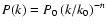 $P(k)=P_0 \left( k/k_0 \right)^{-{n}}$