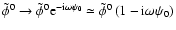 $\tilde{\phi}^0
\to \tilde{\phi}^0 {\rm e}^{-{\rm i}\omega \psi_0} \simeq \tilde{\phi}^0
\left( 1-{\rm i}\omega \psi_0 \right)$
