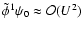$\tilde{\phi}^1 \psi_0 \approx \mathcal{O}(U^2)$