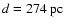 $d=274~{\rm pc}$