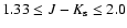 $1.33\leq J-K_{\rm s}\leq 2.0$