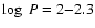 $\log~P =2{-}2.3$