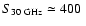 $S_{30~{\rm
GHz}} \simeq 400~$