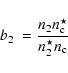 \begin{displaymath}b_2 \ = \frac{n_2n_{\rm c}^{\star}}{n_2^{\star}n_{\rm c}}
\end{displaymath}