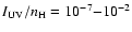 $I_{{\rm UV}}/n_{{\rm H}}=10^{-7}{-}10^{-2}$
