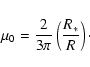\begin{displaymath}\mu_0 = \frac{2}{3\pi}\left(\frac{R_*}{R}\right)\cdot
\end{displaymath}
