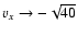 $v_x \to -\sqrt{40}$