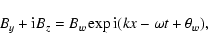 \begin{displaymath}B_y+{\rm i} B_z=B_w \exp {\rm i}(kx-\omega t+\theta_w),
\end{displaymath}