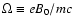 $\Omega\equiv eB_0/mc$