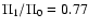 $\Pi_1/\Pi_0=0.77$