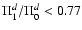 $\Pi_1^d/\Pi_0^d<0.77$
