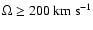 $\Omega \geq 200~\rm {km}~\rm {s}^{-1}$