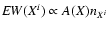 ${\it EW}(X^i) \propto A(X) n_{X^i}$