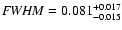 ${\it FWHM} = 0.081^{+0.017}_{-0.015}$