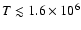 $T\lesssim1.6\times10^6$