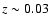 $z\sim0.03$